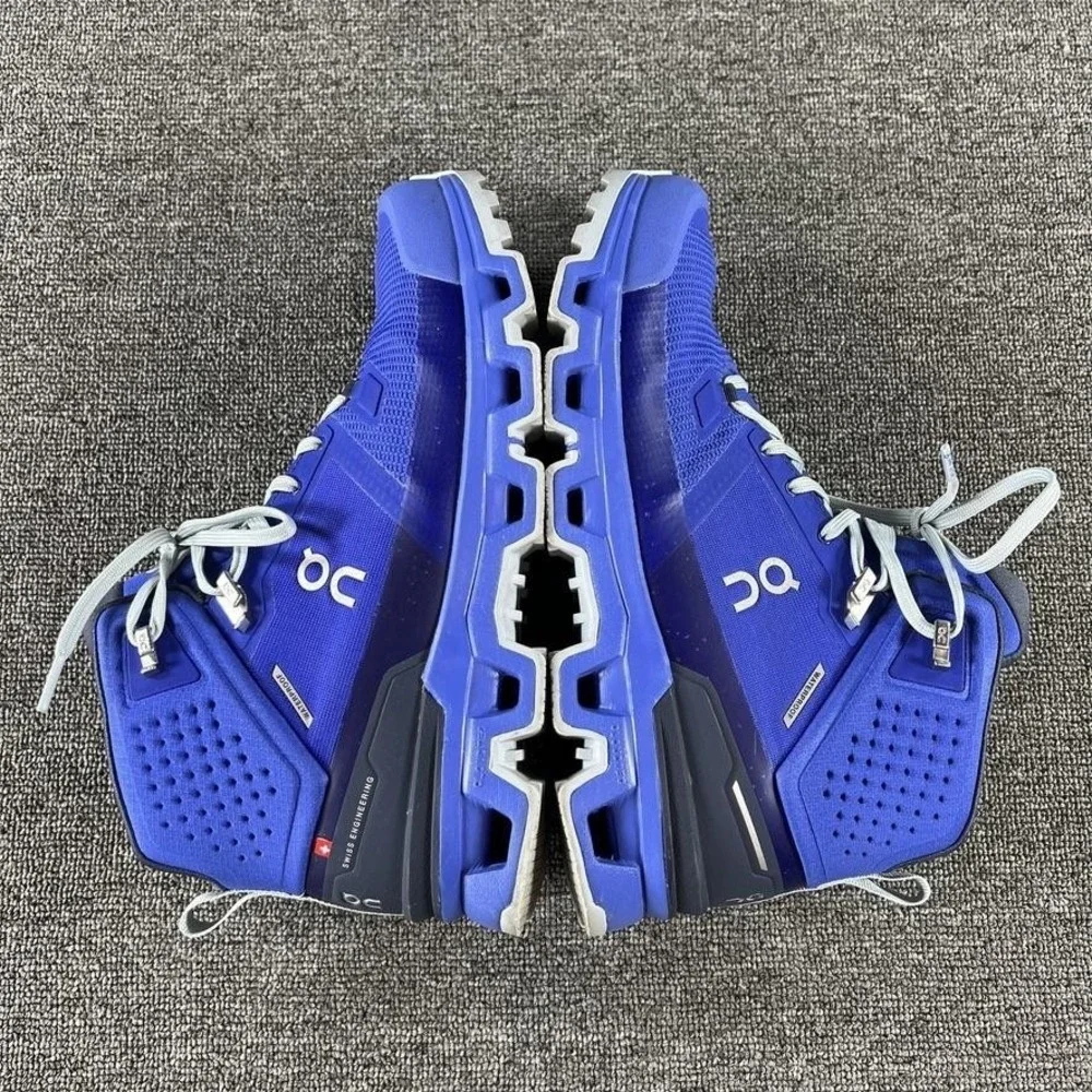 On Cloud Cloudrock Shoes Mens 9 Blue Waterproof Hiking High Top Boots Sneakers